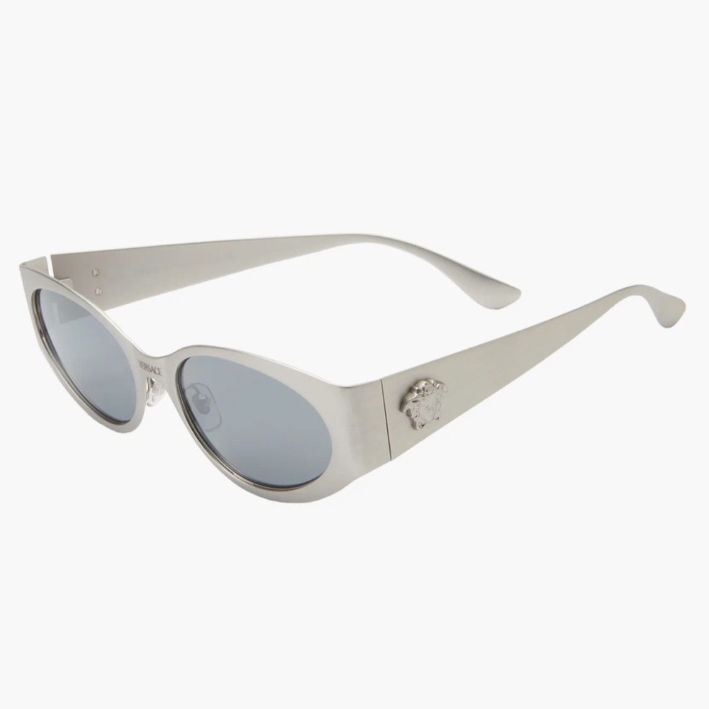 Versace Metallic Silver Cat-Eye Sunglasses